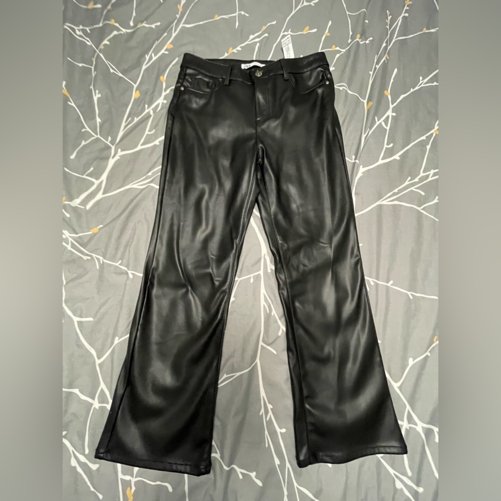 Black Fake Leather Zara Pants inseam 25”